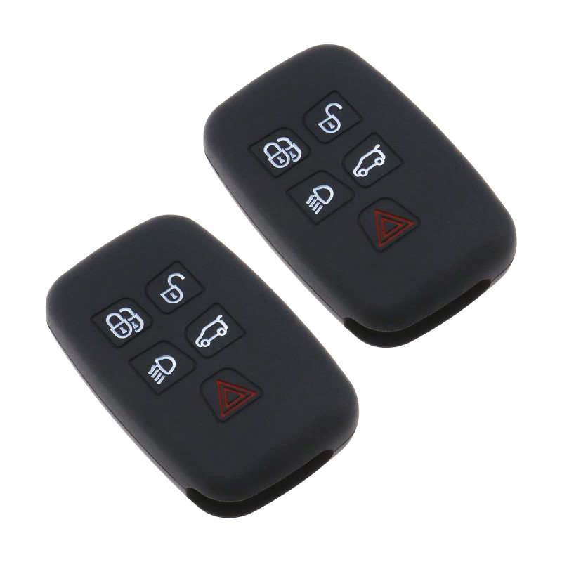 ECSiNG 2X Clé de Télécommande de Voiture 5 Boutons Coque de Clé de Voiture en Silicone Compatible avec Land Rover Range Rover Ev