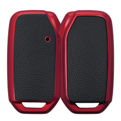 kwmobile Accessoire Clef de Voiture Compatible avec Kia Smart Key 3-Bouton - Coque de Protection en Silicone Rouge-Noir