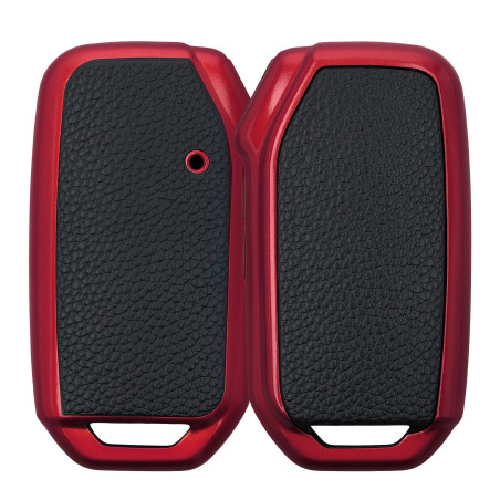 kwmobile Accessoire Clef de Voiture Compatible avec Kia Smart Key 3-Bouton - Coque de Protection en Silicone Rouge-Noir