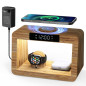 Station de Charge sans Fil avec réveil numérique et veilleuse, Chargeur Rapide sans Fil 5 en 1 avec Adaptateur et câble, Chargeu Station de Charge sans Fil avec réveil numérique et veilleuse, Chargeur Rapide sans Fil 5 en 1 avec Adaptateur et câble, Chargeu