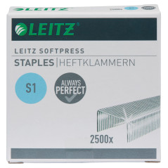 Leitz Softpress Agrafes S1 Galvanisé, Boîte de 2500 Agrafes, 54970000
