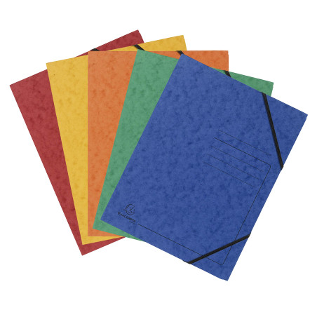 Exacompta - Réf. 555415E - Paquet de 5 chemises à élastiques sans rabat imprimées - pochettes en carte lustrée 355 g/m² - dimens