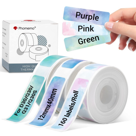 Phomemo D30 Étiquettes Adhésives pour l’Organisation et le Classement de Documents – Compatibles avec les Imprimantes Thermiques