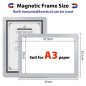 VAIIGO A3 Cadre Magnétique, Cadre d'information, Autocollant de Fermeture magnétique pour Documents, Photos, Sachet (Argent, A3/