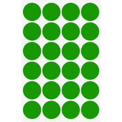 Royal Green Gommettes Étiquettes Autocollantes Rondes Vert 2.5 cm (25 mm) Paquet de 360