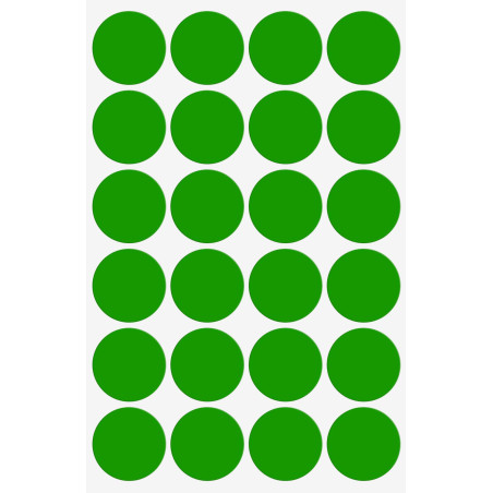 Royal Green Gommettes Étiquettes Autocollantes Rondes Vert 2.5 cm (25 mm) Paquet de 360