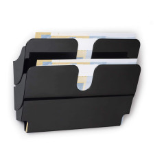 Durable 1709014060 Flexiplus Présentoir Mural Composé de 2 Corbeilles Format A4 Paysage Coloris Noir