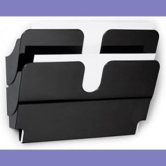 Durable 1709014060 Flexiplus Présentoir Mural Composé de 2 Corbeilles Format A4 Paysage Coloris Noir