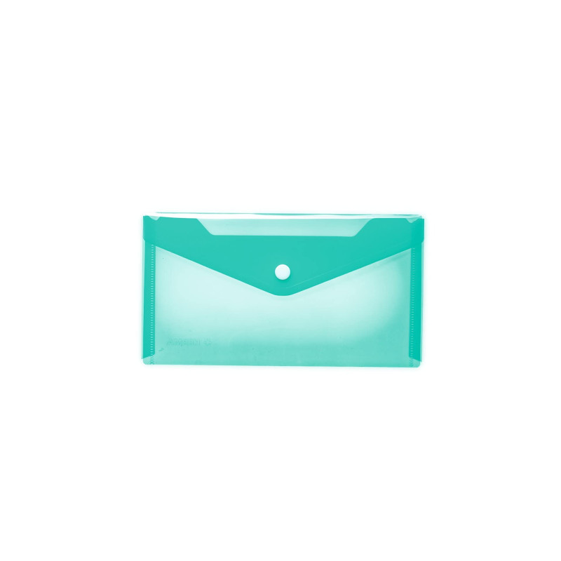 HERMA 20041 Porte-documents DIN long transparent turquoise - Petites pochettes transparentes avec bouton pression - Enveloppe en