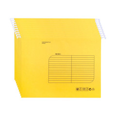Lot de 25 Dossiers Suspendus A4 avec Onglets et Cartes Pour Bureau, école(Jaune)