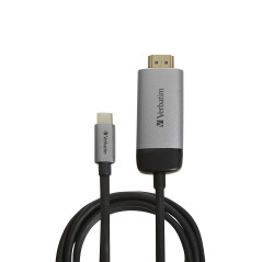 Verbatim 49144 Adaptateur USB-C vers HDMI 4K avec Câble de 1,5 m – USB 3.1/HDMI Métallique