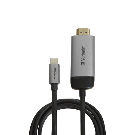Verbatim 49144 Adaptateur USB-C vers HDMI 4K avec Câble de 1,5 m – USB 3.1/HDMI Métallique