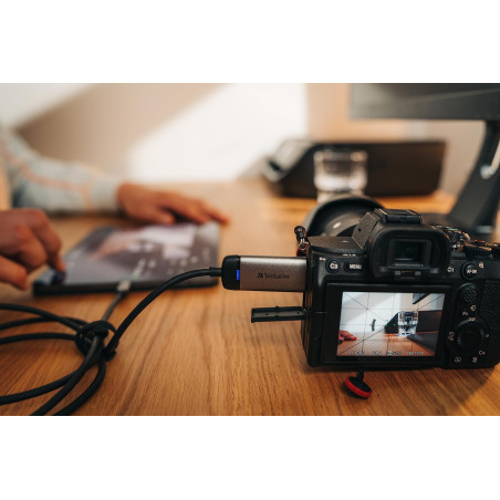 Verbatim 49144 Adaptateur USB-C vers HDMI 4K avec Câble de 1,5 m – USB 3.1/HDMI Métallique
