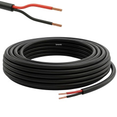 Lumonic 2x0,34mm² LED Ligne de contrôle noir 20m | câble gainé 2 fils flexible | LiYY Extension, Câble d'alimentation, Câble d'a