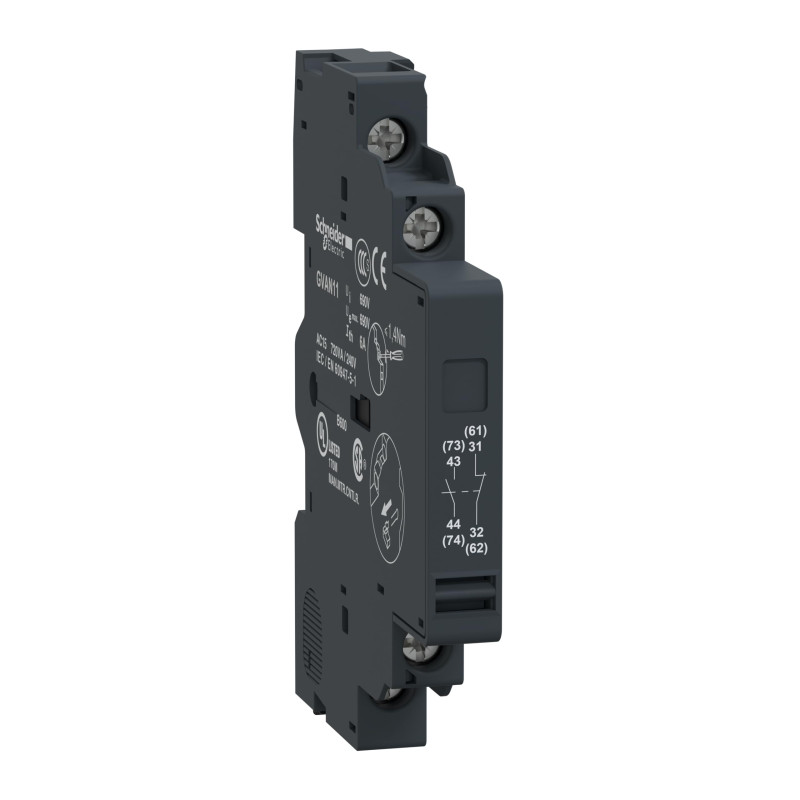 Schneider Electric - TeSys GV - contact auxiliaire - 1O+1F - GVAN11 Schneider Electric - TeSys GV - contact auxiliaire - 1O+1F - GVAN11