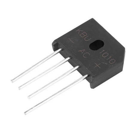 KBU1010 Pont Redresseur 1000V 10A - Pont à Diodes Silicium Haute Performance pour Alimentations Électriques avec 4 Broches