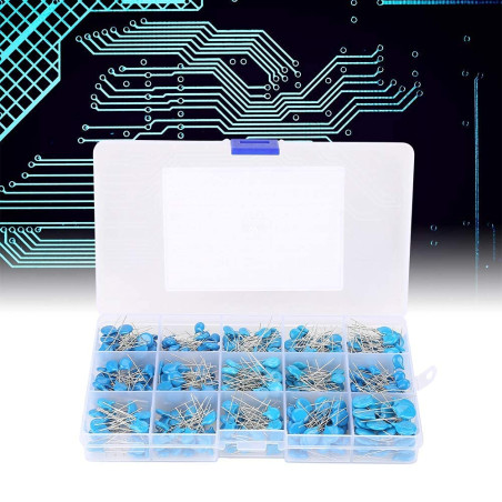 Kit d'Assortiment de Condensateurs en Céramique Haute Tension 15 Valeurs 450PCS 3KV 100pF-10000pF DIP