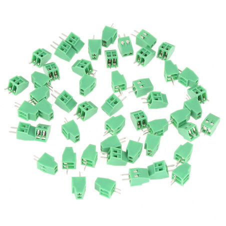 Connecteur Terminal Block 2 Pin 2.54mm PCB Plug-in Universel à Vis Vert pour Circuit Imprimé