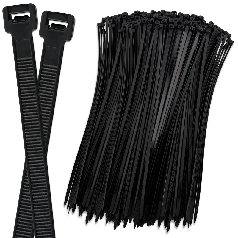 ISOLATECH Lot de 100 colliers de serrage noirs 400mm x 7,6mm en nylon, résistants à la chaleur et aux UV, haute résistance à la ISOLATECH Lot de 100 colliers de serrage noirs 400mm x 7,6mm en nylon, résistants à la chaleur et aux UV, haute résistance à la