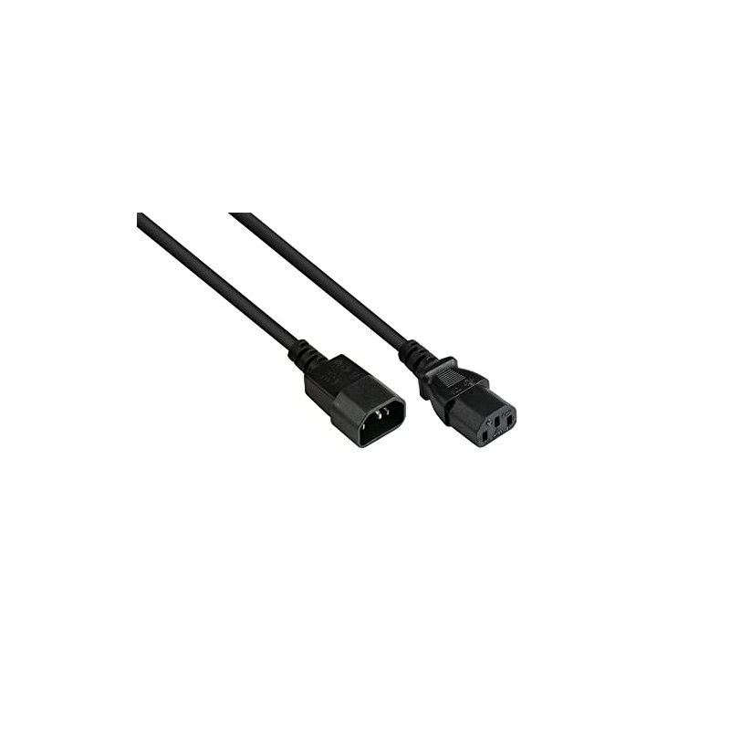 Good Connections P1430-S010 Rallonge Droite C14 vers C13 (Droite) 0,75 mm² Noir 1 m