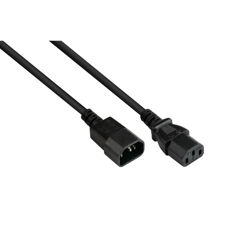 Good Connections P1430-S015 Rallonge électrique Droite C14 vers C13 Droite 0,75 mm² Noir 1,5 m Good Connections P1430-S015 Rallonge électrique Droite C14 vers C13 Droite 0,75 mm² Noir 1,5 m