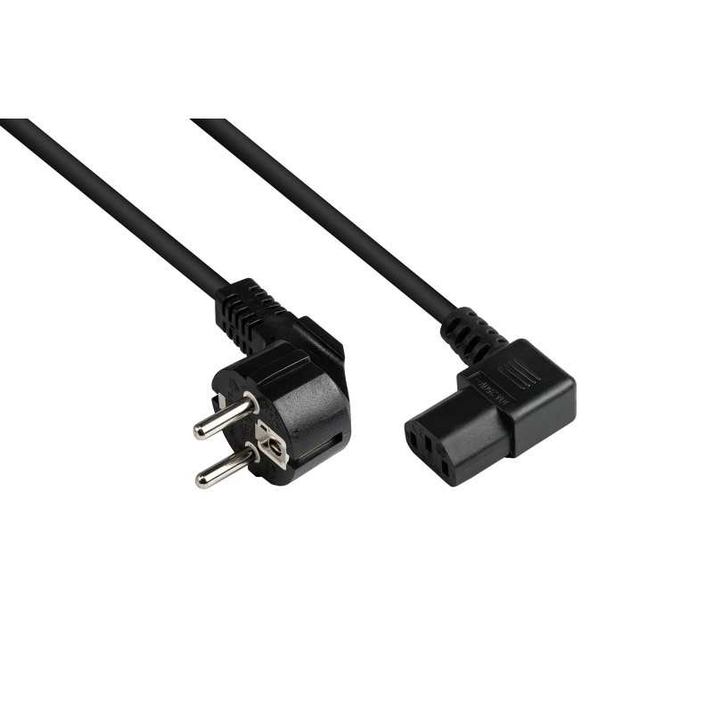 Good Connections Câble d'alimentation - 3 m - Fiche de Contact de Protection Type E+F (CEE 7/7, coudée) vers Prise C13 (Droite) Good Connections Câble d'alimentation - 3 m - Fiche de Contact de Protection Type E+F (CEE 7/7, coudée) vers Prise C13 (Droite)