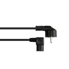 Good Connections Câble d'alimentation - 3 m - Fiche de Contact de Protection Type E+F (CEE 7/7, coudée) vers Prise C13 (Droite) 