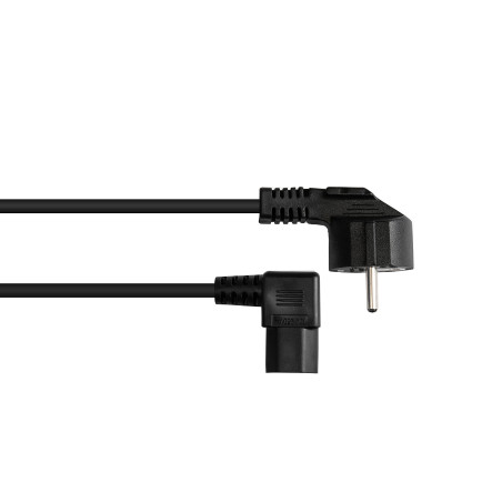 Good Connections Câble d'alimentation - 3 m - Fiche de Contact de Protection Type E+F (CEE 7/7, coudée) vers Prise C13 (Droite) 