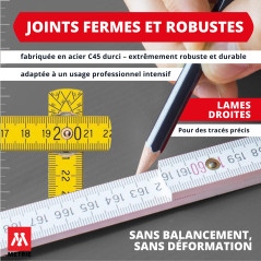 Metrie™ BLOCK 52 Mètre pliant – Mètre en bois 2 m | Jaune Soleil – Graduation duplex, Fabriqué dans l’UE | Robuste et précis | p