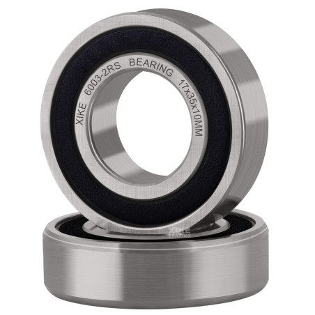 XiKe 6003-2RS Roulements à billes 17x35x10mm - Acier 100Cr6 - Double Joint en Caoutchouc - Pré-lubrifié - Lot de 2.