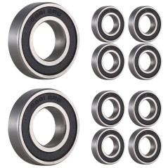 [10 pièces] 6001-2RS Deep Groove Ball Bearings Single Rubber Sealed Ball Bearings for Rollers, Home Appliances Machinery, Indust