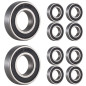 [10 pièces] 6001-2RS Deep Groove Ball Bearings Single Rubber Sealed Ball Bearings for Rollers, Home Appliances Machinery, Indust