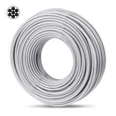 hannger Câble d'acier 5mm, 30 mètres de câble en acier enduit de PVC, câble idéal pour suspendre des guirlandes lumineuses, ramp