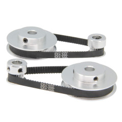 Zeberoxyz 2 pièces ensemble GT2 roue synchrone 20 & 60 dents 8 mm alésage poulie de distribution en aluminium avec 2 pièces long