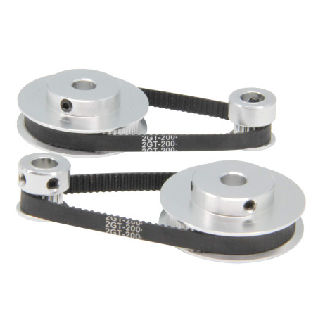 Zeberoxyz 2 pièces ensemble GT2 roue synchrone 20 & 60 dents 8 mm alésage poulie de distribution en aluminium avec 2 pièces long