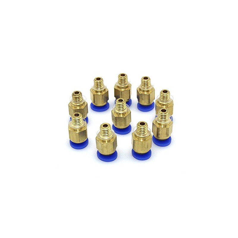 DollaTek 10pcs Connecteur droit M4 de filetage de 4mm de PC4-M6 pour l'imprimante 3D DollaTek 10pcs Connecteur droit M4 de filetage de 4mm de PC4-M6 pour l'imprimante 3D