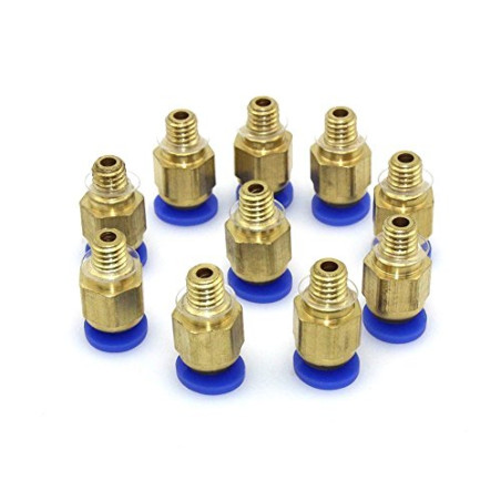 DollaTek 10pcs Connecteur droit M4 de filetage de 4mm de PC4-M6 pour l'imprimante 3D