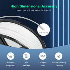FLASHFORGE ABS PRO Filament pour imprimante 3D, filaments résistants à la chaleur, bobine de 1kg (2.2lbs), précision dimensionne
