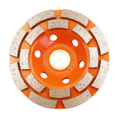 Disque Diamant,Meule assiette diamantée 100mm - BRSCHNITT béton universel 125 mm x 22,2 mm meule double rangée