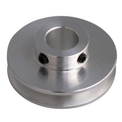 BQLZR Poulie à rainure unique en alliage d'aluminium argenté 41 x 16 x 12 mm alésage fixe pour arbre de moteur courroie ronde PU