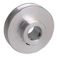 BQLZR Poulie à rainure unique en alliage d'aluminium argenté 41 x 16 x 12 mm alésage fixe pour arbre de moteur courroie ronde PU