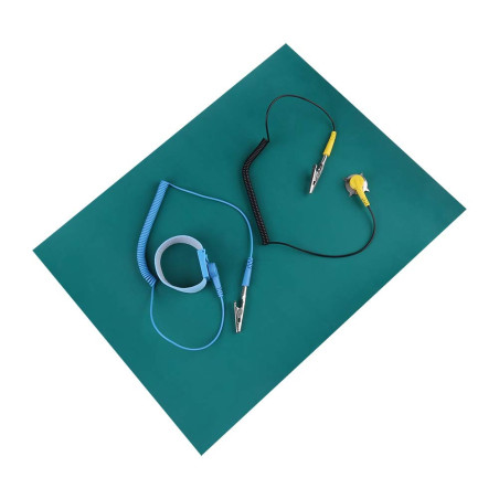 Yosoo Health Gear Bracelet Antistatique avec Tapis Antistatique, Fil Antistatique et Décharge Électrostatique, Anti-Statique Dra