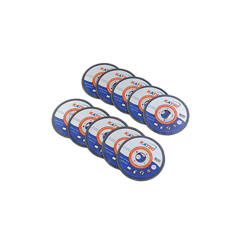 KATSU Disque à Tronçonner en Acier 76mm 3" 10 Pièces 1,0 mm Roues à Tronçonner en Métal pour Mini Meuleuses d'Angle 144102 KATSU Disque à Tronçonner en Acier 76mm 3" 10 Pièces 1,0 mm Roues à Tronçonner en Métal pour Mini Meuleuses d'Angle 144102