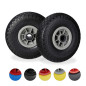 Relaxdays Roue de brouette, caoutchouc, 3.00-4", 2x roue de rechange, pour axe de 25 mm, 260x85 mm, noir-gris Relaxdays Roue de brouette, caoutchouc, 3.00-4", 2x roue de rechange, pour axe de 25 mm, 260x85 mm, noir-gris