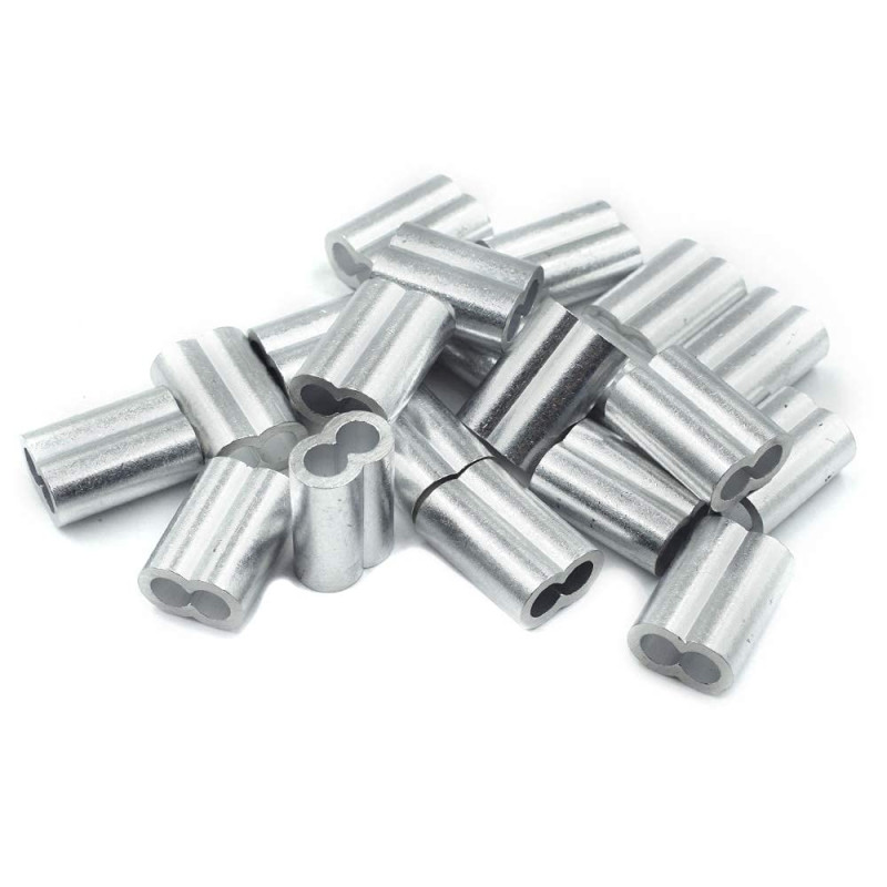 Constrabo® | 10x Manchons à sertir en aluminium avec double embouts 7.0 mm | Ferrules en aluminium, clip à sertir, manchons de p Constrabo® | 10x Manchons à sertir en aluminium avec double embouts 7.0 mm | Ferrules en aluminium, clip à sertir, manchons de p