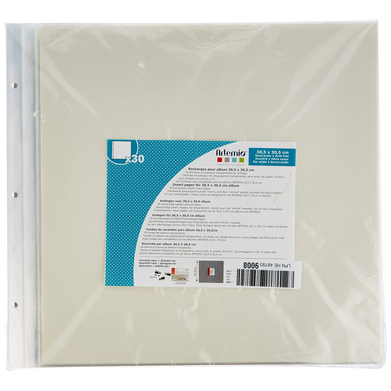 Artemio 11010039 Pochettes Transparentes Album Photo 30, 5 x 30, 5 cm - 30 Feuilles Artemio 11010039 Pochettes Transparentes Album Photo 30, 5 x 30, 5 cm - 30 Feuilles