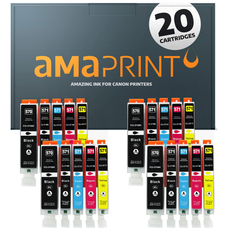 Amaprint 20 XL Cartouches compatible avec Canon PGI-570 CLI-571 pour Pixma MG5700 MG5750 MG5751 MG5752 MG5753 MG6800 MG6850 MG68
