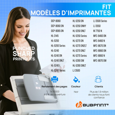 Bubprint Cartouche de Toner Compatible pour Brother TN-3170 pour DCP-8060 DCP-8065DN HL-5200 HL-5240 HL-5240L HL-5250 HL-5250DN