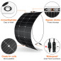 DOKIO Panneau Solaire Souple 100W 12V Monocristallin Semi-Flexible pour Camping-Car, Camper, Van, Bateaux et Autres Surfaces Iné DOKIO Panneau Solaire Souple 100W 12V Monocristallin Semi-Flexible pour Camping-Car, Camper, Van, Bateaux et Autres Surfaces Iné