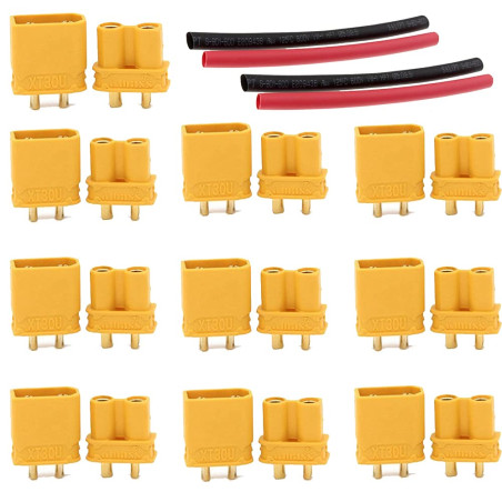 Boladge 10 pièces Adaptateur Connecteur Mâle Banane Amass XT30U et 10 pièces Adaptateur Connecteur Femelle Banane Amass XT30U